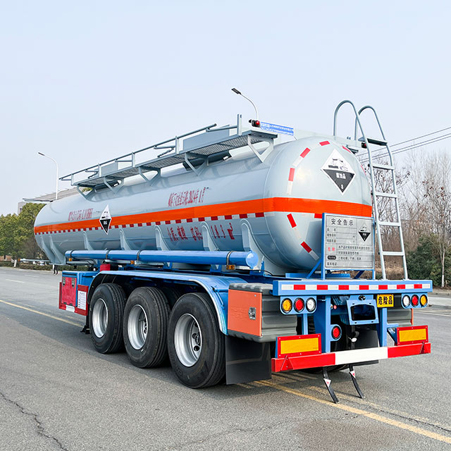 18.3 cbm concentrated sulfuric acid liquid tank delivery semi trailer