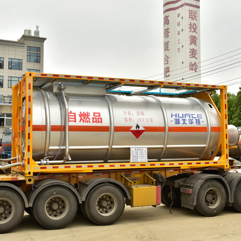 Stainless steel 20FT ISO tank container tank box for transport Yellow Phosphorus 